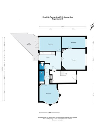 Floor plan - Henriëtte Ronnerstraat 1H, 1073 KM Amsterdam 